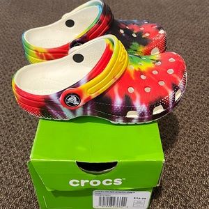 Tie dye crocs